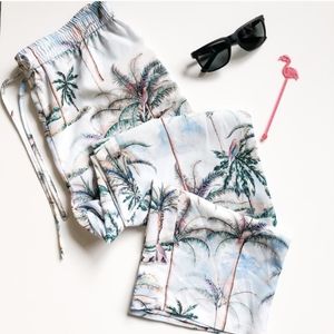 Topshop Hawaiian Palm Print Tropical Lounge Pants
